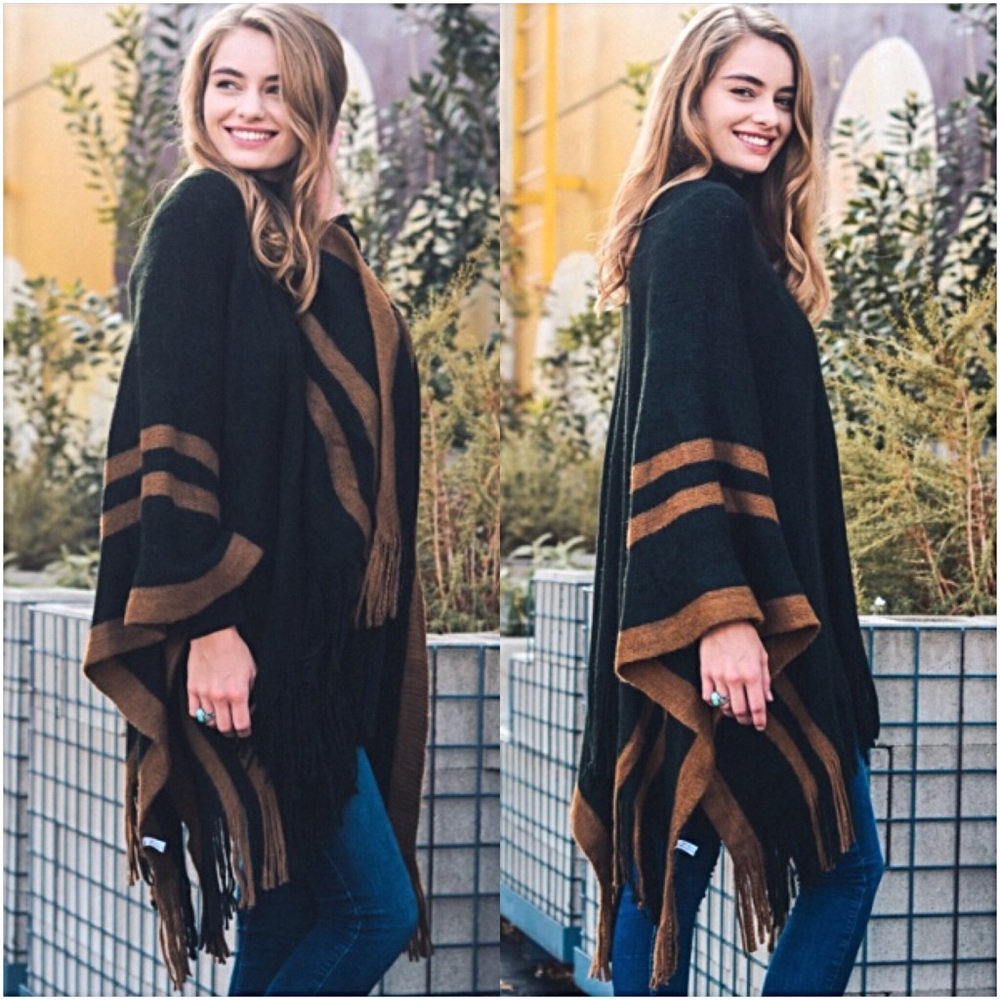 Gorgeous Cozy Kimono Cardi Sweater Ruana Wrap O/S - Picture 2 of 4